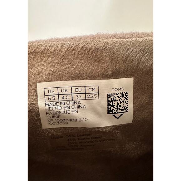 Toms Lacy Desert Taupe Suede Felt Stacked Heel Back Zip Ankle Boot Women 6.5 - Picture 7 of 7